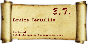 Bovics Tertullia névjegykártya